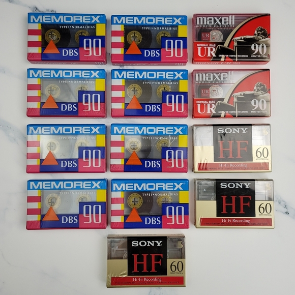 (13) Blank Cassette Tapes - Sony Maxell Memorex - Picture 3 of 12